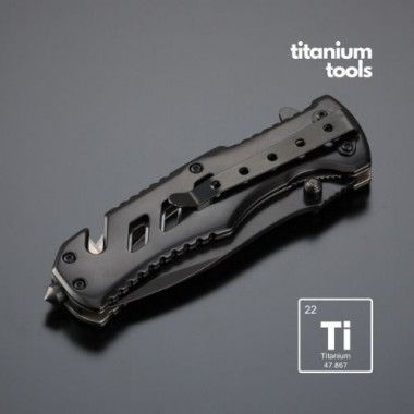 TITANIUM EMERGENCY KNIFE OPTIMA, MOQ 20 pcs